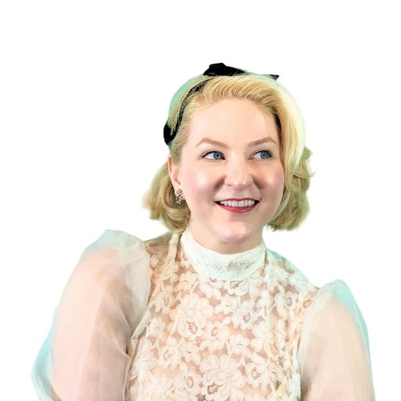 Vintage 1950s Swirl Round Cap Hat-Nip by Danciger Black & Beige Hat - Picture 3 of 6